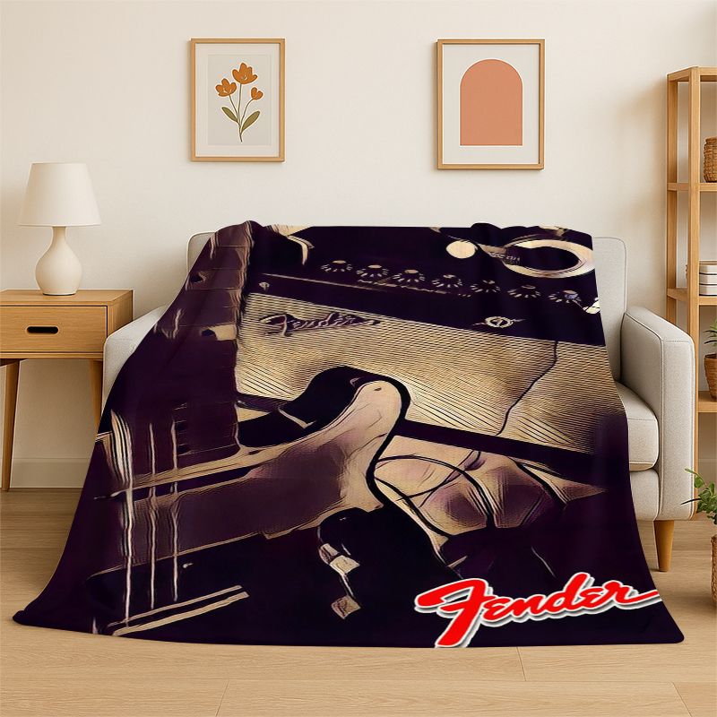Musical Instrument Logo - Retro Fender Guitar Logo Instruments Music