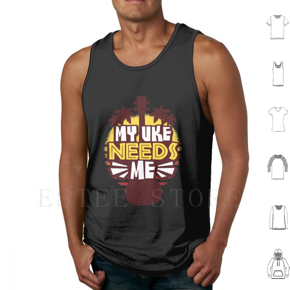 Musical Instrument Hawaii - Ukulele Tank Tops Vest Sleeveless Ukulele