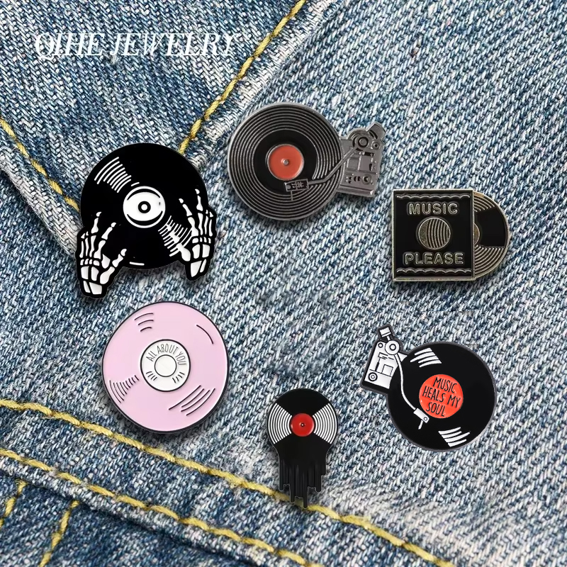 Musical Instrument Logo - QIHE JEWELRY Music Enamel Lapel Pins