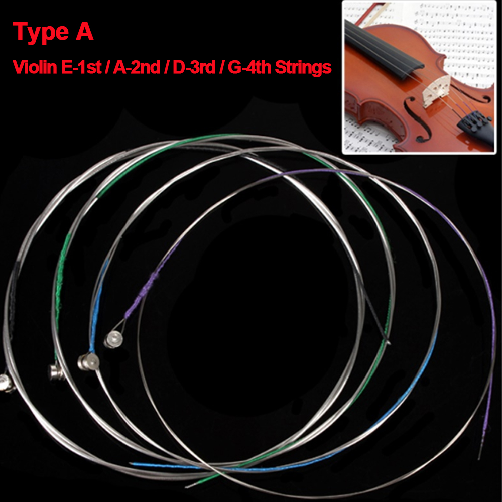 Musical Instrument Violin - 4pcs/set Violin Strings E-A-D-G Steel Core