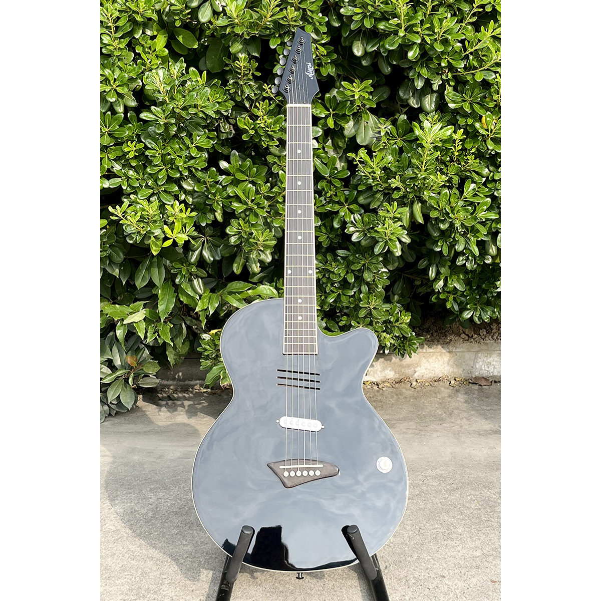 Musical Instrument Logo - Acoustic Electric Guitar With Pickup Electronic