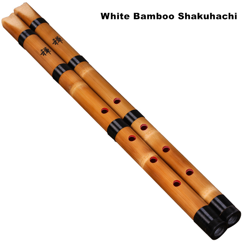Musical Instrument Japanese - Handmade Natural White Bamboo Shakuhachi Chiba