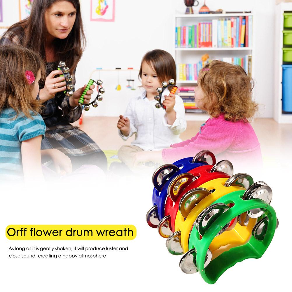 Musical Instrument Games - 4pcs Tambourine Jingles Rattle Bell Musical