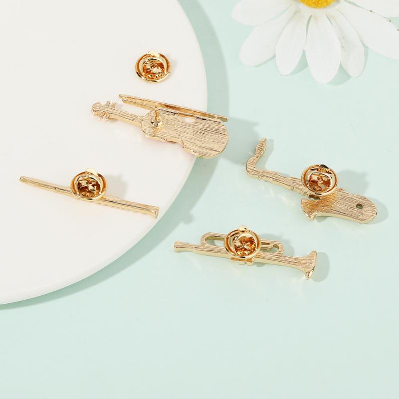 Musical Instrument In Orchestra - Violin Shaped Golden Pins1Pcs Symphony Orchestra