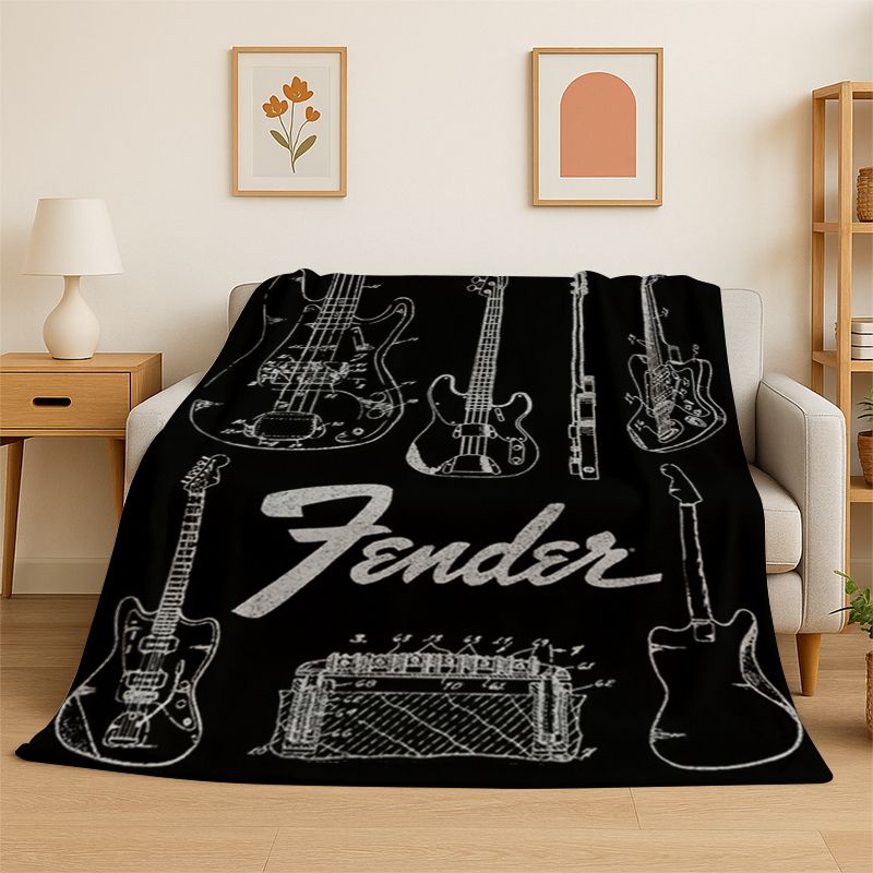 Retro Fender Guitar Logo Instr - Musical Instrument Logo recension och pris