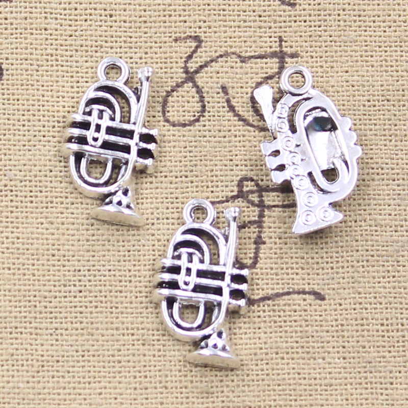 10pcs Charms Musical Instrumen - Musical Instrument Cornet recension och pris