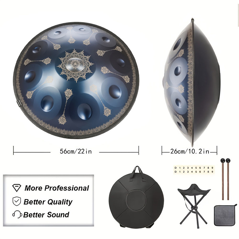 10 Notes Handpan Drum 22 Inch  - Musical Instrument Bag recension och pris