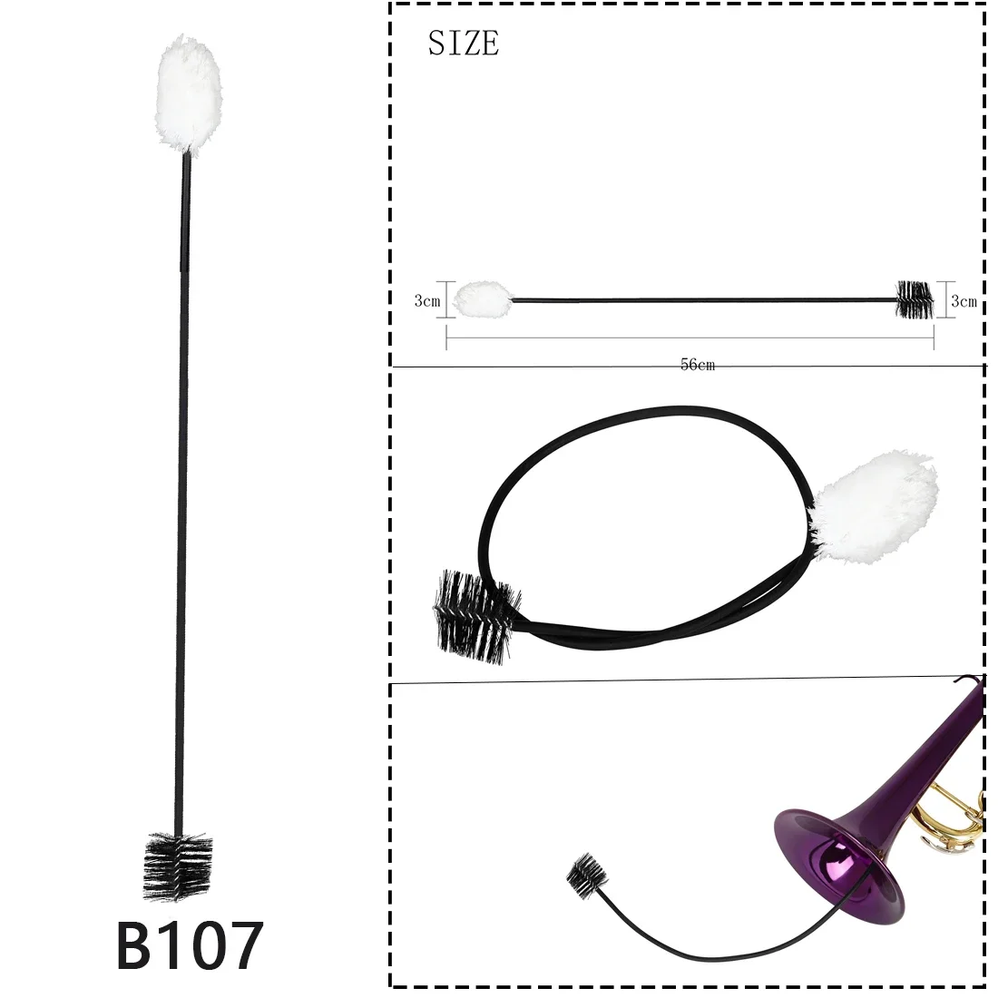 Instrument Ceaning Brush Colou - Musical Instrument Cornet recension och pris