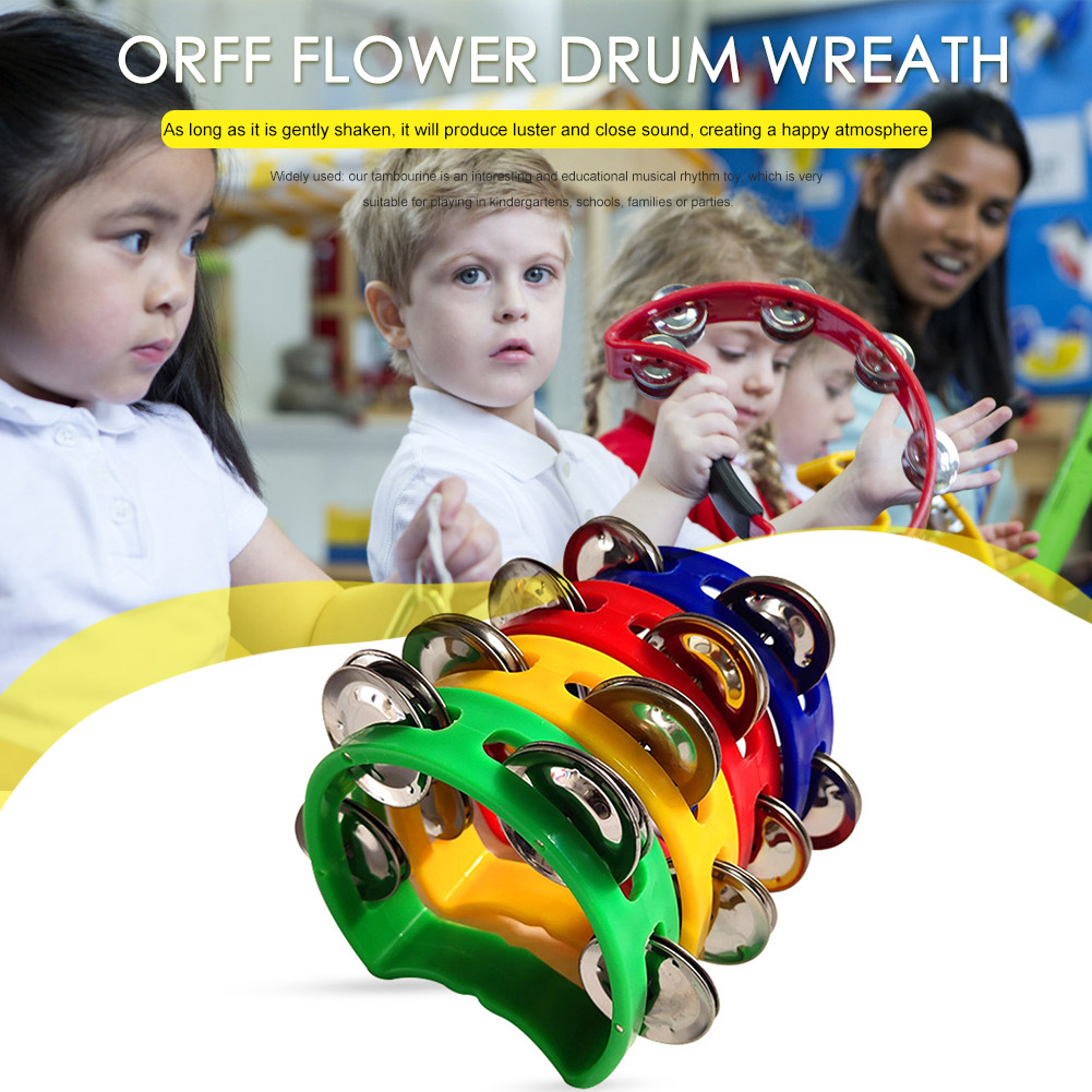 4pcs Tambourine Jingles Rattle - Musical Instrument Games recension och pris