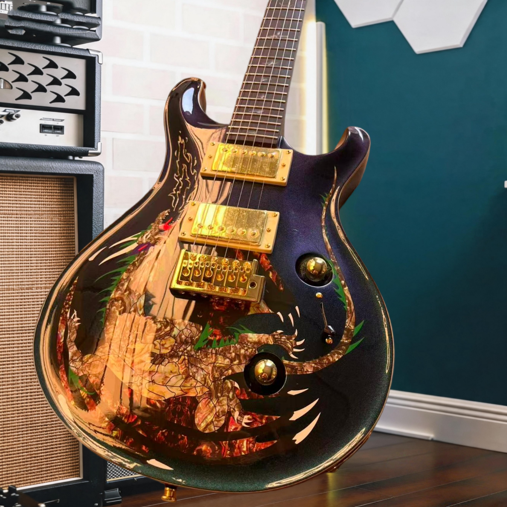 PR Custom 24 Dragon Inlay Elec - Musical Instrument Logo recension och pris