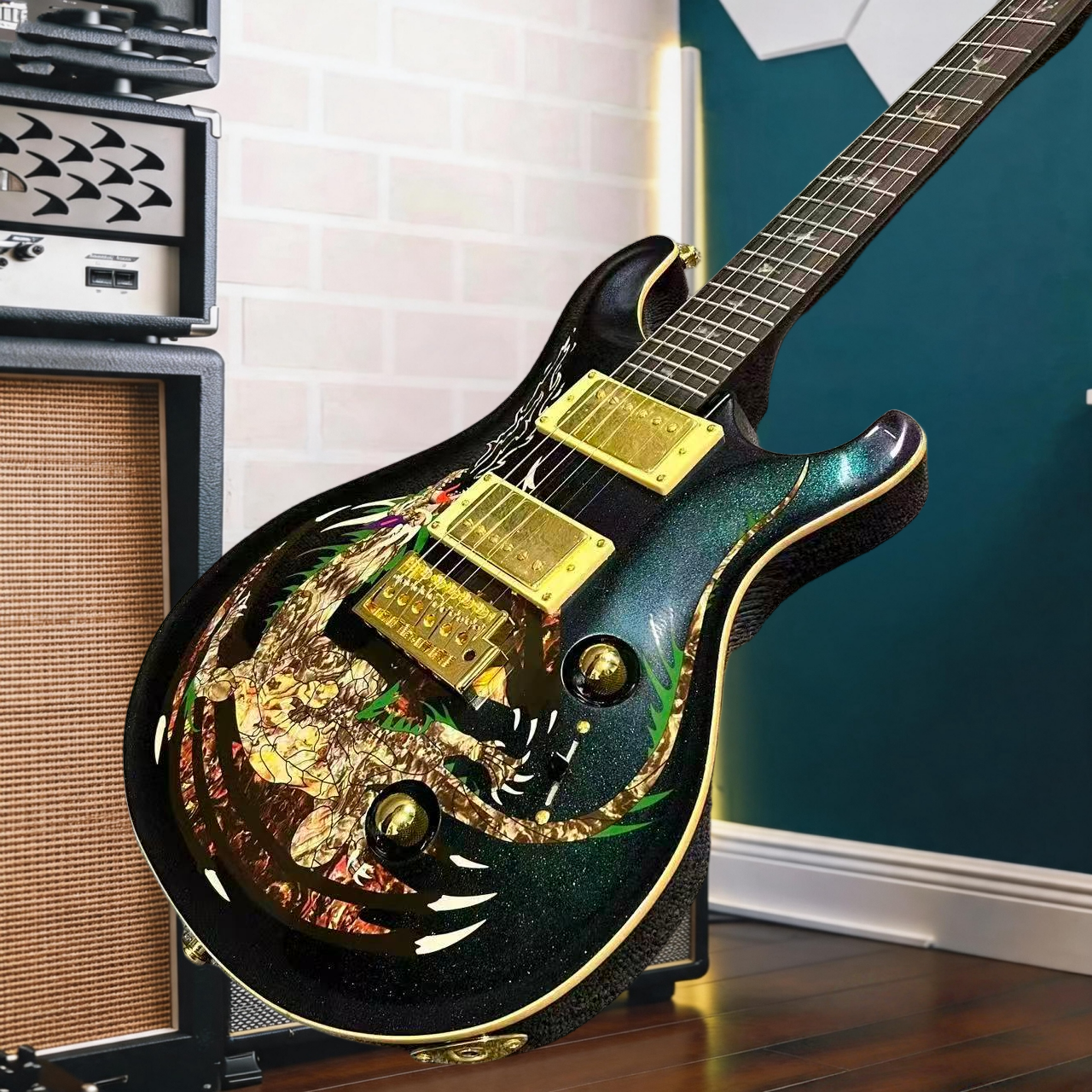 PR Custom 24 Dragon Inlay Elec - Musical Instrument Logo recension och pris