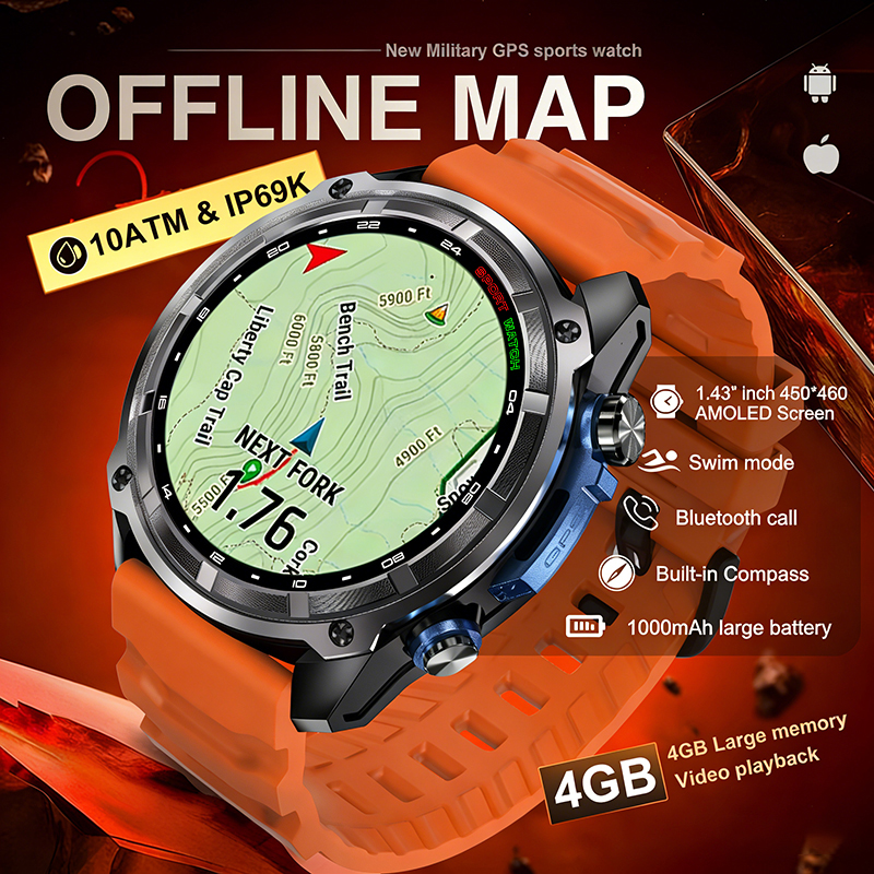 2026 Military GPS Smartwatch O - Musical Instrument Japanese recension och pris