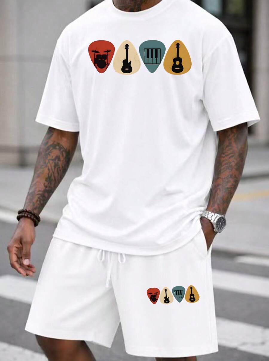 Men S 2 Piece Oversized T-Shir - Musical Instrument Of recension och pris