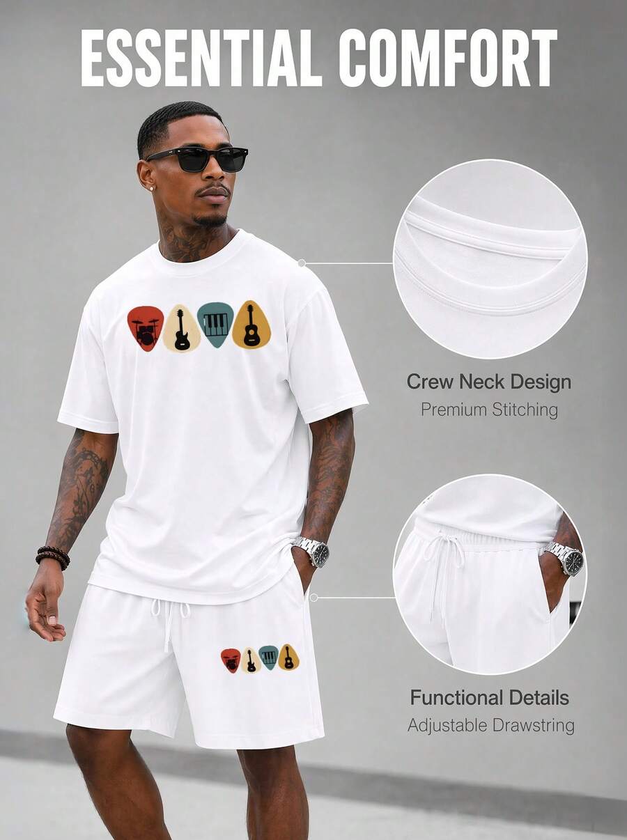 Men S 2 Piece Oversized T-Shir - Musical Instrument Of recension och pris